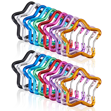 18Pcs 9 Colors Aluminum Alloy Rock Climbing Carabiners DIY-DC0003-94-1