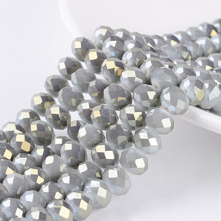 Electroplate Glass Beads Strands EGLA-A034-J6mm-Y02-1
