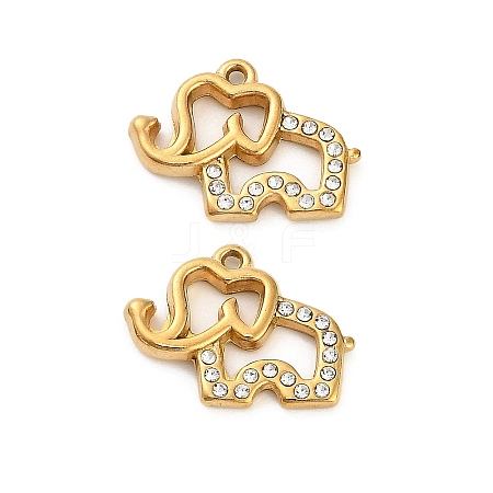 304 Stainless Steel Rhinestone Pendant STAS-U047-18G-1
