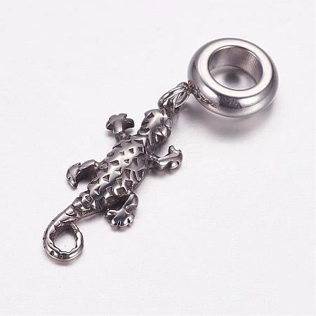 304 Stainless Steel European Dangle Charms OPDL-G005-08AS-1