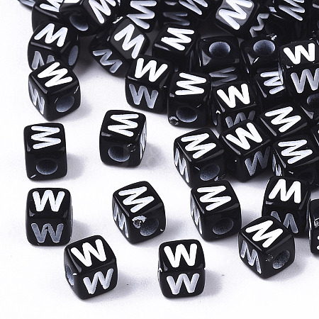 Opaque Acrylic Beads LS-SACR-N002-01W-1