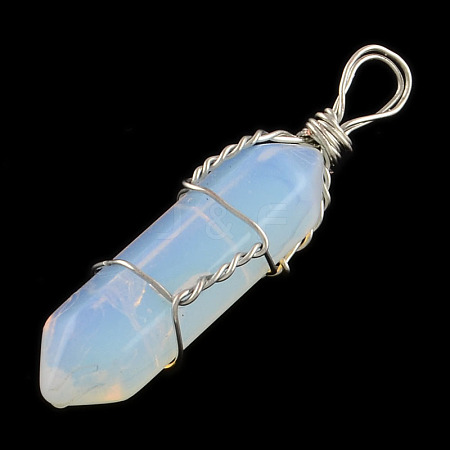 Opal Stone Double Terminated Pointed Pendants G-R278-67-1