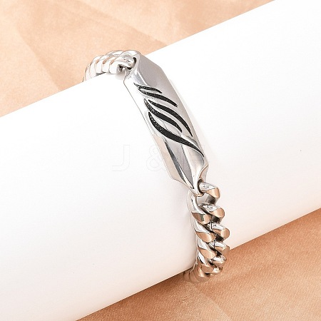 304 Stainless Steel Cuban Link Chain Bracelets for Men Women BJEW-G766-05P-03-1