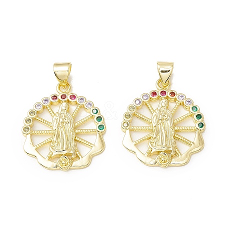 Rack Plating Brass Micro Pave Cubic Zirconia Pendants LS-KK-E278-12G-1
