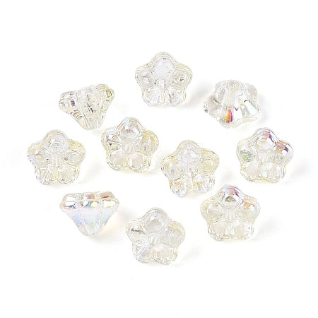 Electroplate Transparent Glass Beads Strands EGLA-N055-03A-11-1