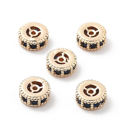 Brass Micro Pave Cubic Zirconia Beads KK-R216-10A-KCG02-1