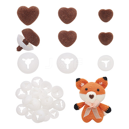 36 Sets 3 Styles Heart Flocky & Plastic Safety Craft Noses FIND-GO0002-16A-1