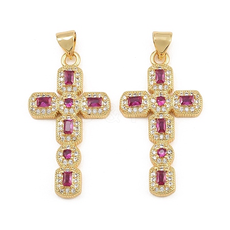 Brass Micro Pave Cubic Zirconia Pendants CU-CBADC6C-12G-06-1