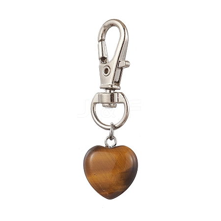 Natural Tiger Eye Pendant Decorations HJEW-JM02908-01-1