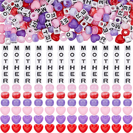 Mother's Day Theme Opaque Acrylic Beads Kits MACR-SP0001-40-1