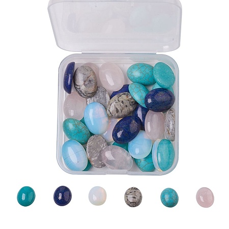 Natural & Synthetic Mixed Gemstone Cabochons G-JP0001-12-1