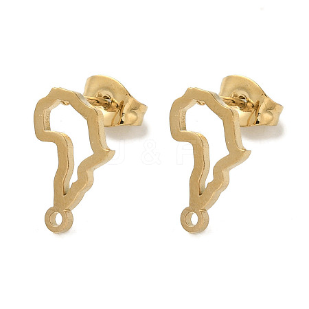 Ion Plating(IP) 304 Stainless Steel Stud Earring Findings STAS-I206-02G-1