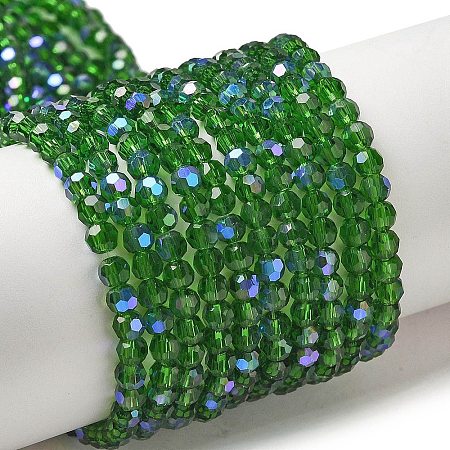 Electroplate Transparent Glass Beads Strands EGLA-A035-T3mm-L11-1