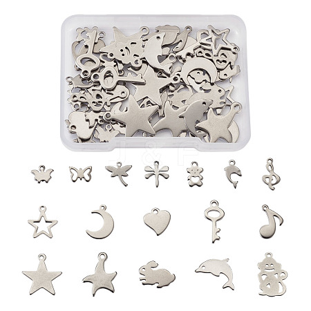 304 Stainless Steel Pendants STAS-TA0002-12P-1