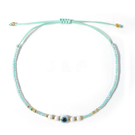 Glass Seed Beads & Resin Braided Bead Bracelets LS-TK7632-11-1