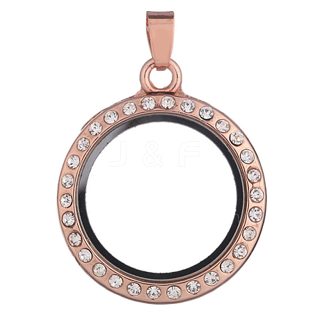 Alloy Photo Frame Pendants ALRI-WH0002-26A-RG-1