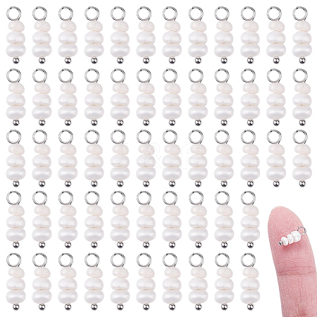 60Pcs Natural Cultured Freshwater Pearl Potato Beaded Charms FIND-HY0005-26-1