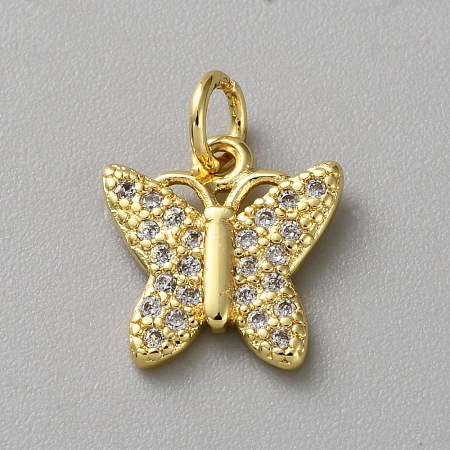 Brass Micro Pave Cubic Zirconia Charms LS-KK-WH20001-13A-1