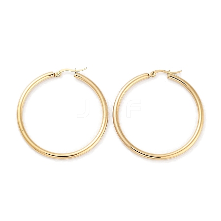 Ring 304 Stainless Steel Hoop Earrings for Women Men EJEW-B049-01F-G-1