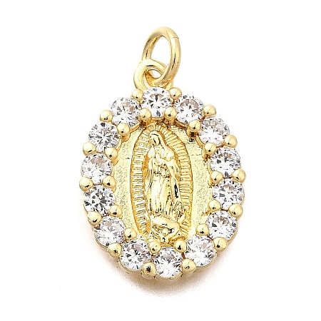 Brass Micro Pave Cubic Zirconia Pendants KK-P336-04E-G-1