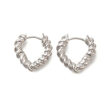 Rack Plating Twist Brass Hoop Earrings EJEW-I310-17P-1