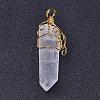 Natural Quartz Crystal Big Pointed Pendants G-P253-01-2