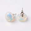 Half Round Dome Opalite Stud Earrings EJEW-L171-10-1