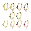 Brass Pave Cubic Zirconia Hoop Earrings for Women EJEW-L269-126G-1