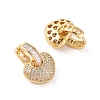 Rack Plating Brass Micro Pave Clear Cubic Zirconia Hoop Earrings for Women EJEW-G394-33G-2
