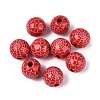 Halloween Printed Spider Webs Colored Wood European Beads WOOD-K007-04E-1