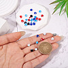 100Pcs 5 Colors Handmade Evil Eye Lampwork Beads Strands LAMP-TA0001-88B-6