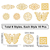 SUNNYCLUE 80PCS 8 Style Brass Filigree Joiners Links KK-SC0002-48-2