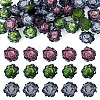 30Pcs 3 Colors Resin Rose Flower Cabochons CRES-TA0001-96-1