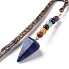 Natural Lapis Lazuli Bookmark AJEW-C025-01E-4