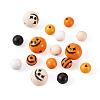 Craftdady 140Pcs Halloween Theme Painted Natural Wood Beads WOOD-CD0001-19-10