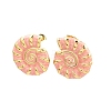 304 Stainless Steel Enamel Conch Stud Earrings EJEW-L276-01G-02-2