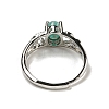 Oval Natural Amazonite Adjustable Rings RJEW-Q818-01P-01B-4