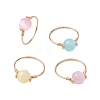 4Pcs Round Natural Selenite Finger Rings RJEW-TA00127-S-1