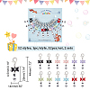 Acrylic Beaded Word RS/WS Pendant Locking Stitch Markers with Alloy Bowknot HJEW-PH01886-2