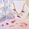 45Pcs 9 Styles Electroplated Natural Quartz Crystal Pendants PALLOY-TAC0226-7