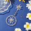 Flower Glass Beads Pendant Decorations HJEW-TA00248-2