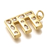 Brass Micro Pave Clear Cubic Zirconia Pendants KK-G521-01G-E-2