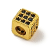 Brass Micro Pave Black Cubic Zirconia Beads KK-G493-37A-G02-2