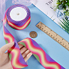 10M Gradient Color Polyester Grosgrain Ribbon OCOR-WH0078-74B-3