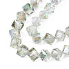 Electroplate Transparent Glass Beads Strands EGLA-N002-29-C03-3