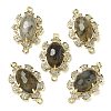 Natural Labradorite Faceted Oval Connector Charms G-G181-06G-07-1