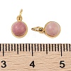 Natural Rhodonite Half Round Charms with Jump Ring STAS-A097-05G-03-3