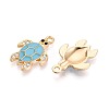 Alloy Rhinestone and Enamel Pendants PALLOY-T092-40G-04-2