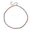 Faceted Rondelle Glass Beaded Necklace for Women NJEW-M208-02E-3