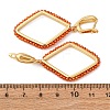 Rack Plating Brass Cubic Zirconia Rhombus Hoop Earrings EJEW-L303-02G-6